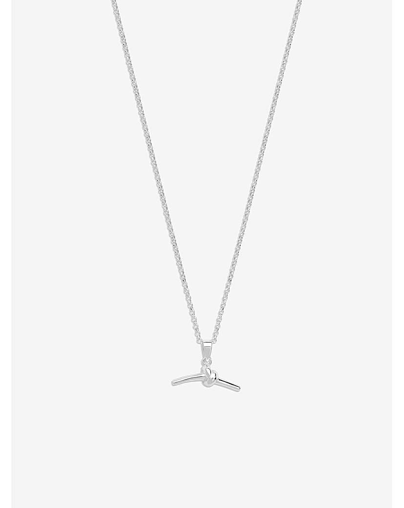 Simply Silver Knotted T Bar Pendant