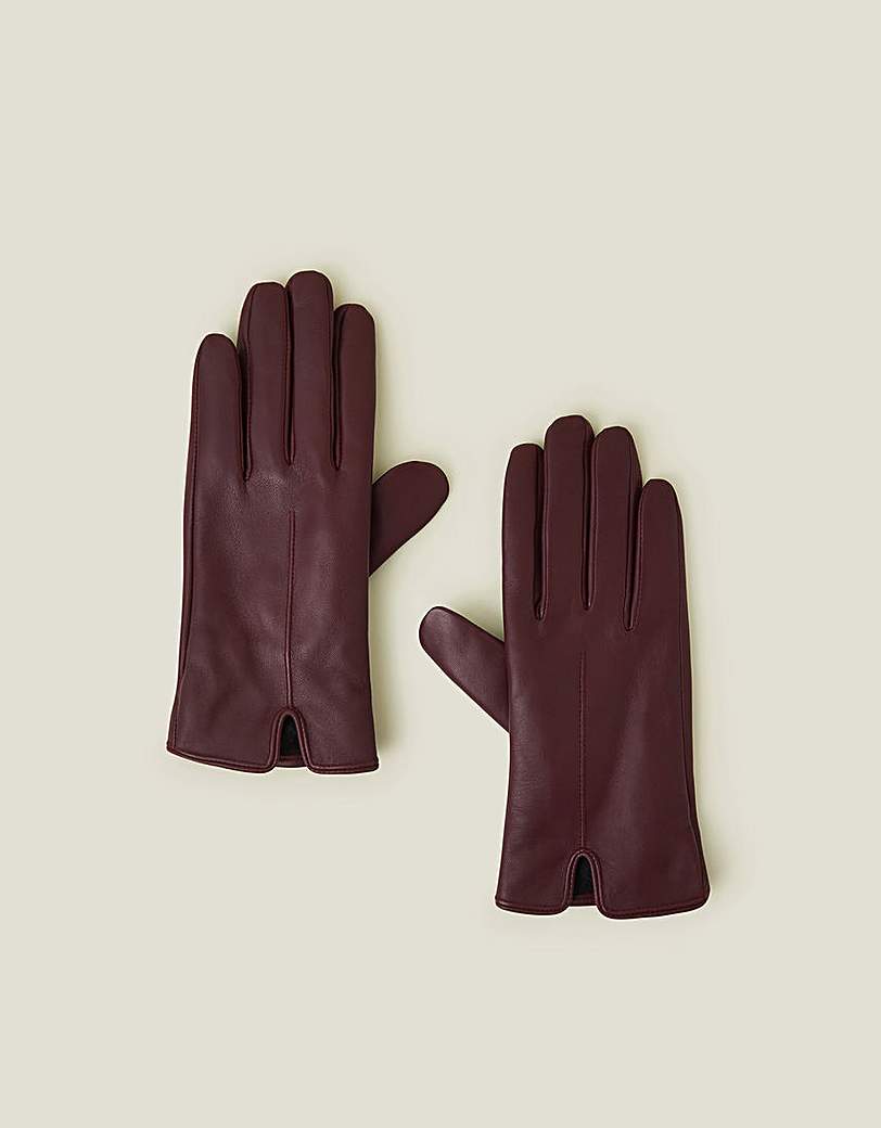 Accessorize Touchscreen Leather Gloves