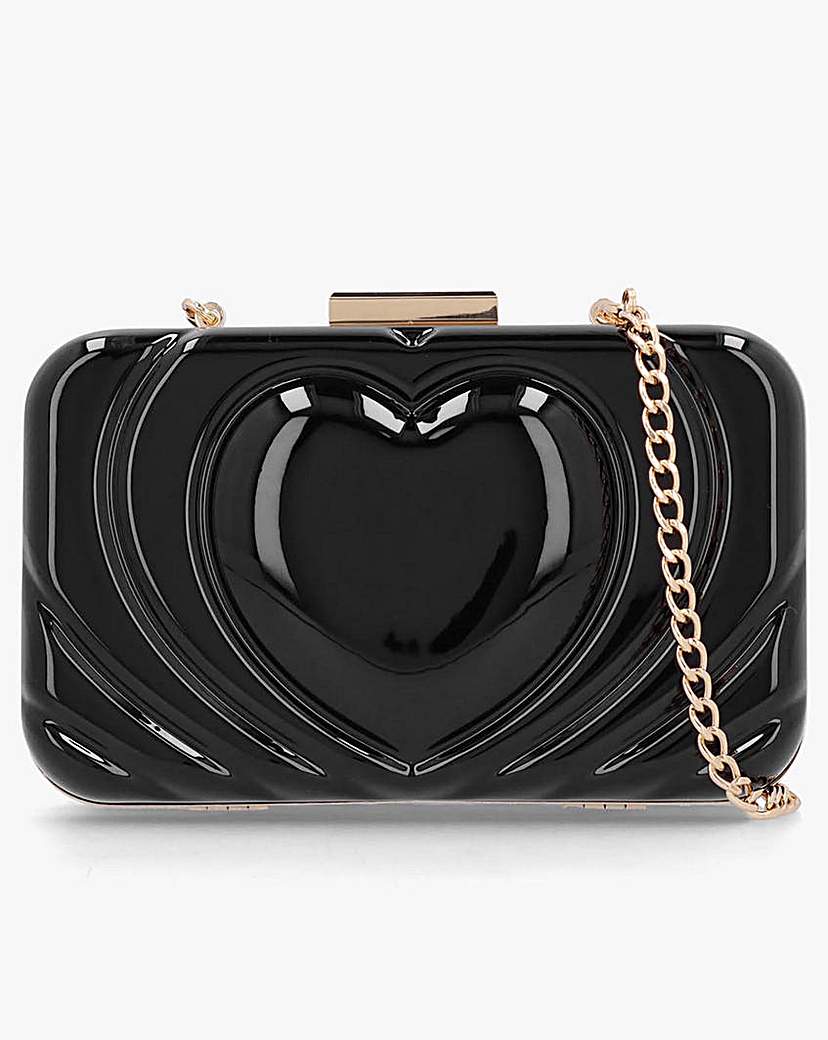 Love Moschino Perspex Heart Clutch Bag