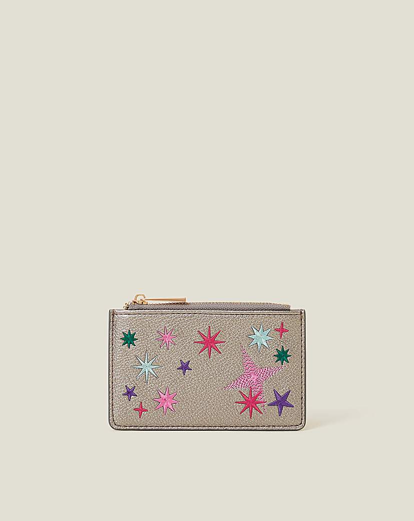 Embroidered Star Card Holder