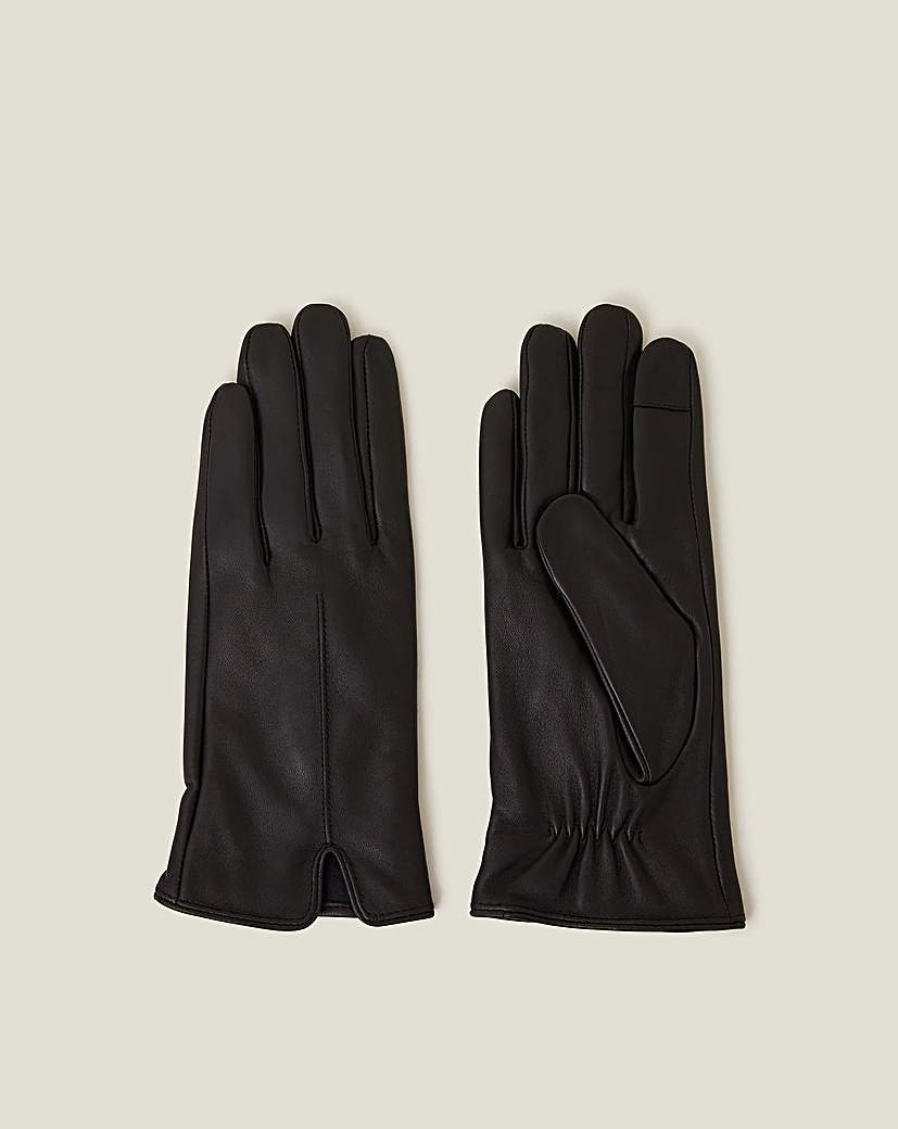 Accessorize FauxFur Lined Leather Gloves