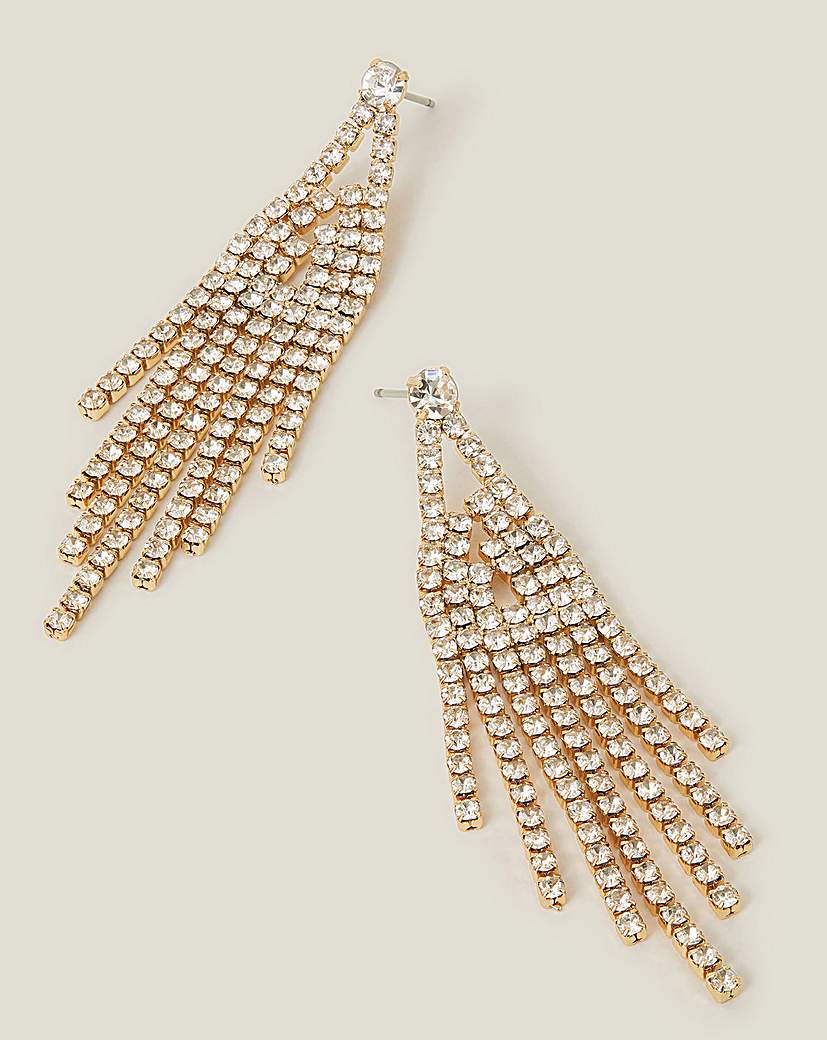 Diamante Tassel Waterfall Earrings