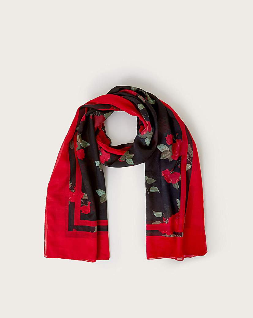 New In - Monsoon Eloise Rose Print Scarf