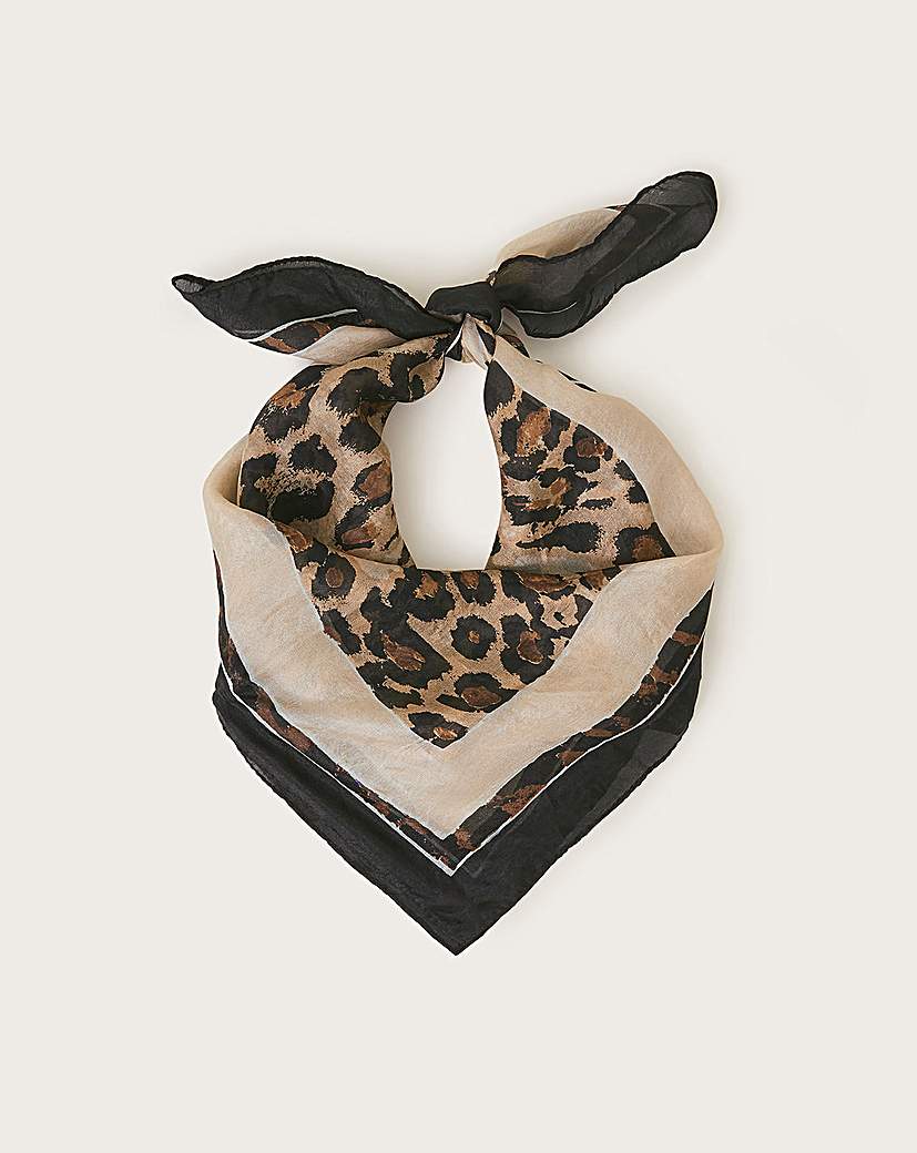 New In - Monsoon Prue Leopard Print Silk Scarf