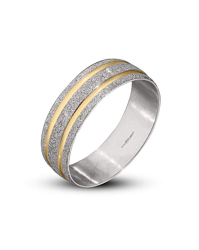 New In - 9ct 6mm frosted wedding band ring