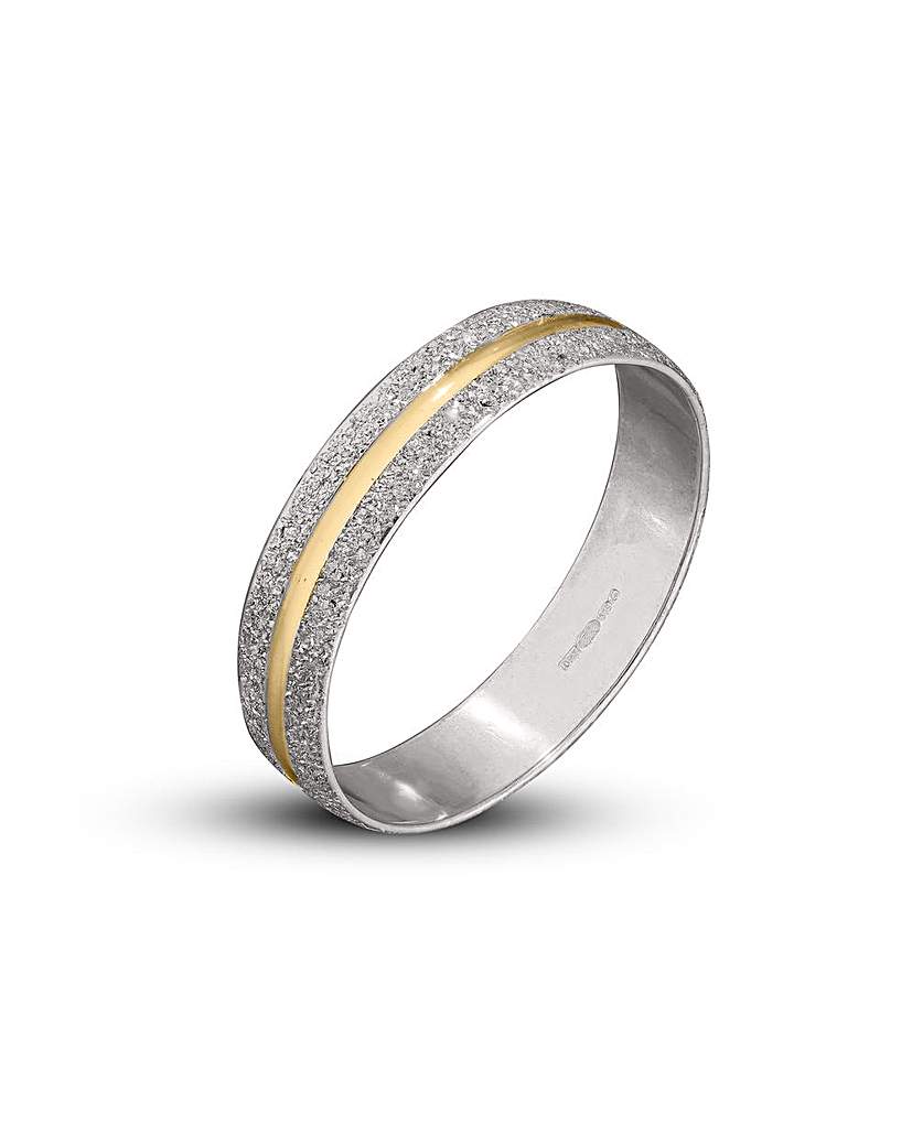 New In - 9ct 4mm frosted wedding band ring