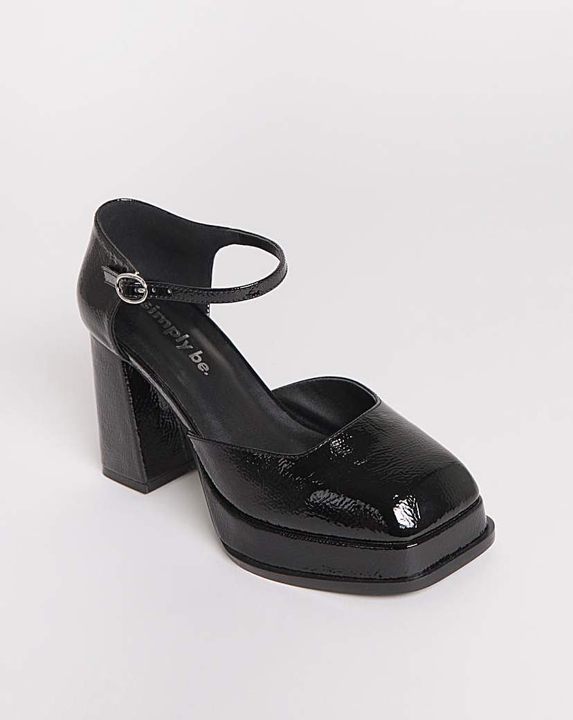 Platform Heeled Shoes Wide Fit