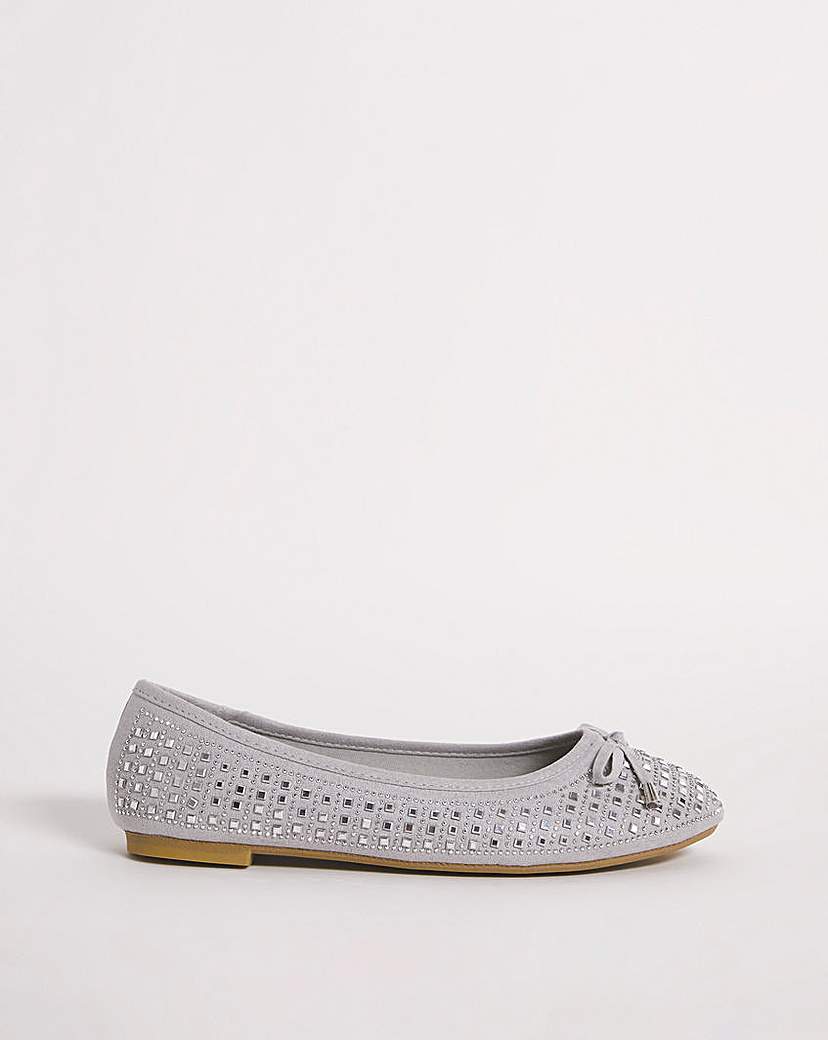 Embellished Ballerina Shoes Wide Fit