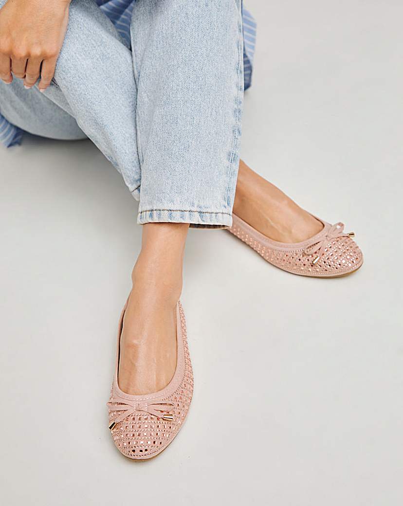 Embellished Ballerina Shoes Wide Fit