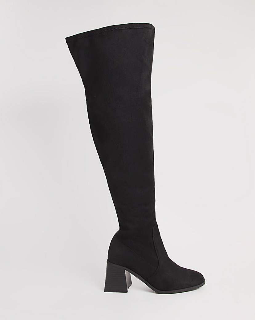 Over The Knee Boots Ex Wide C - Womens - Size 8 - Knee High Boots - Heeled Boot 
