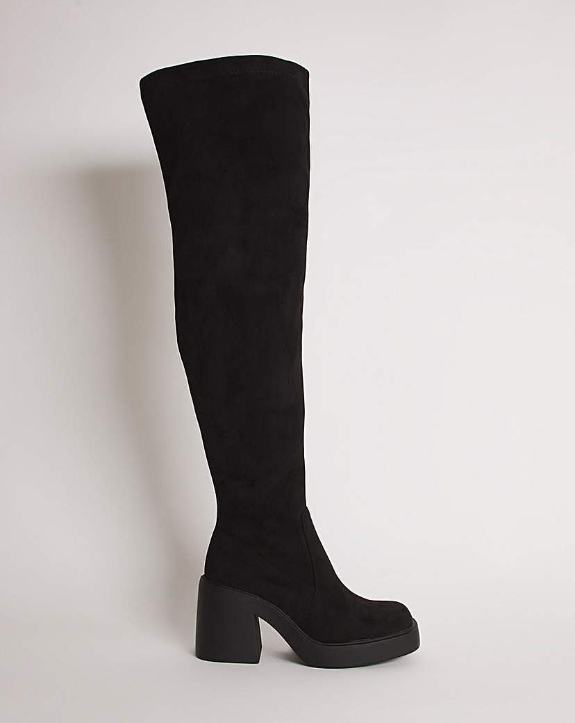 Over The Knee Heeled Boots Ex Wide SC