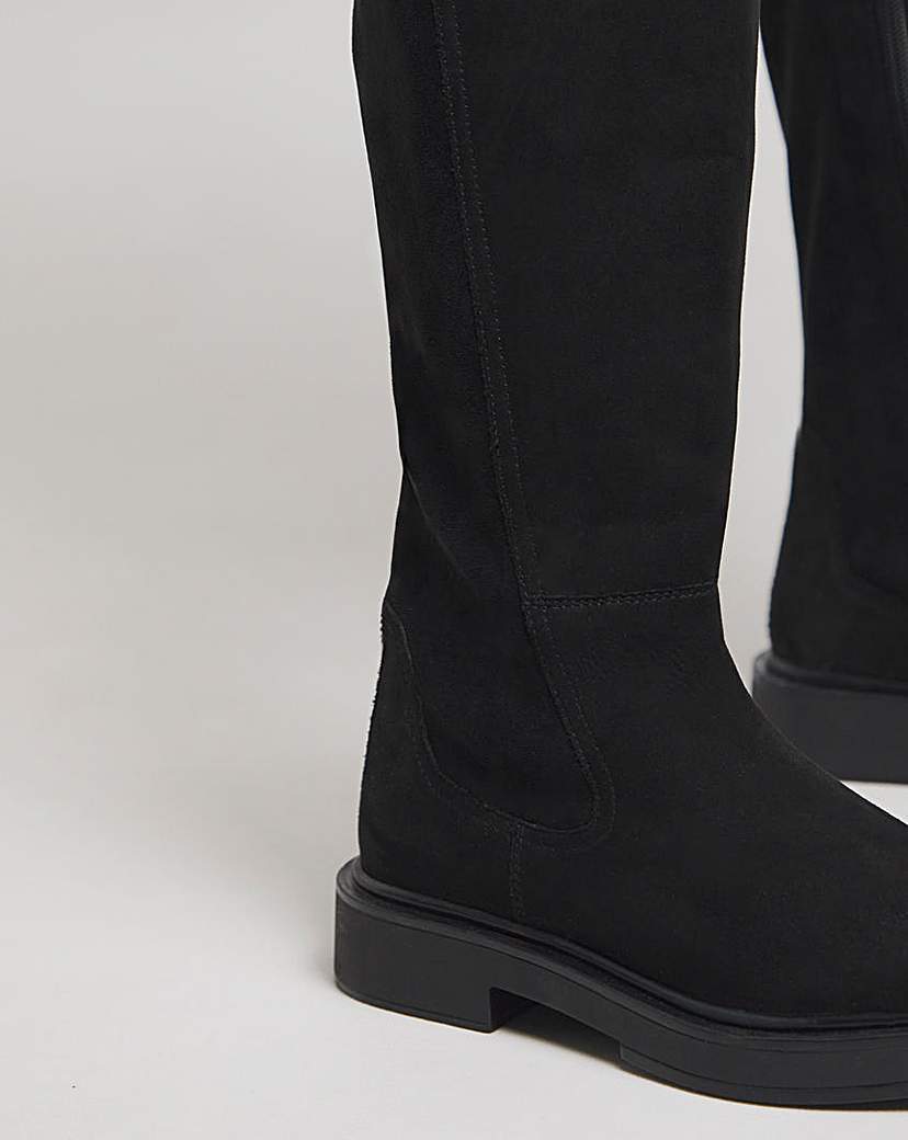 Stretch Back Knee High Boots Ex Wide