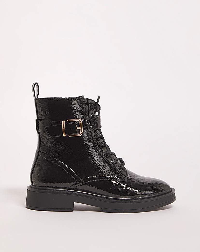 Lace Up Ankle Boots Ex Wide