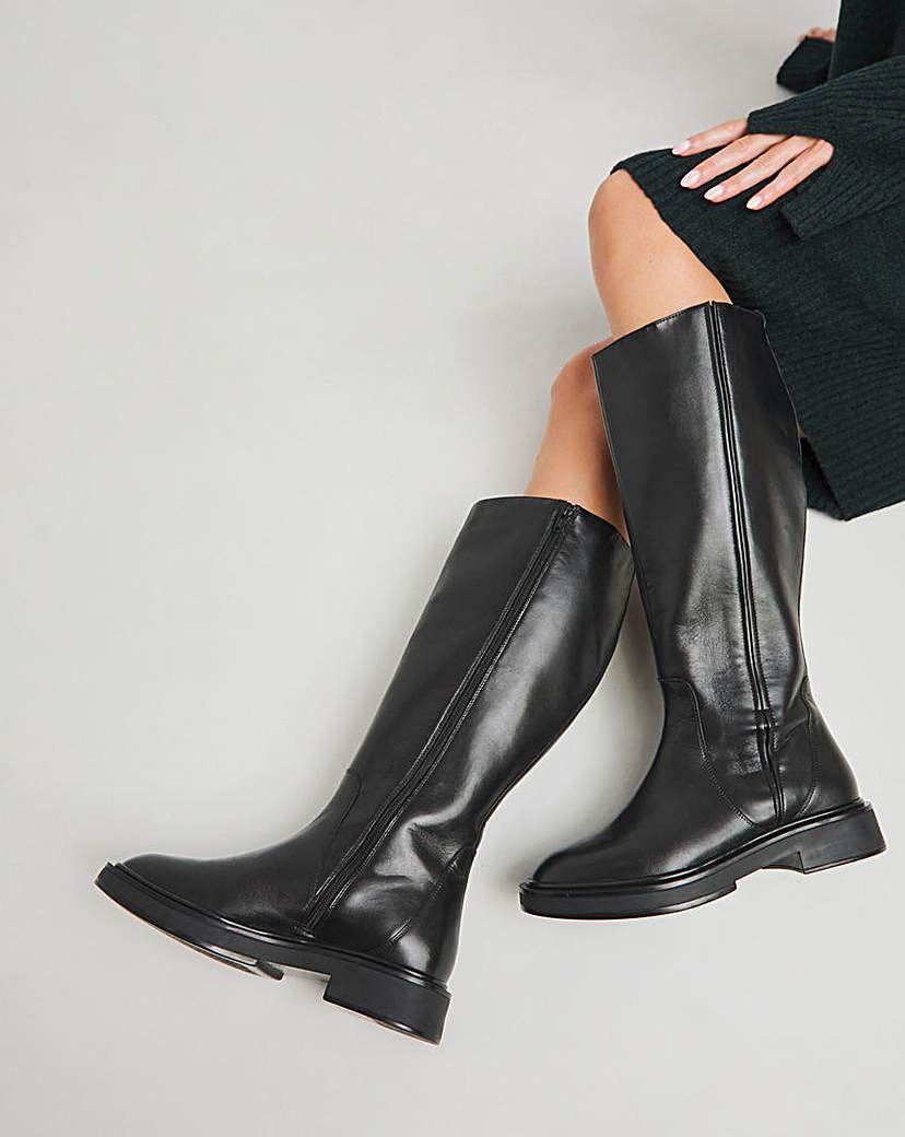 elasticated back knee high boots