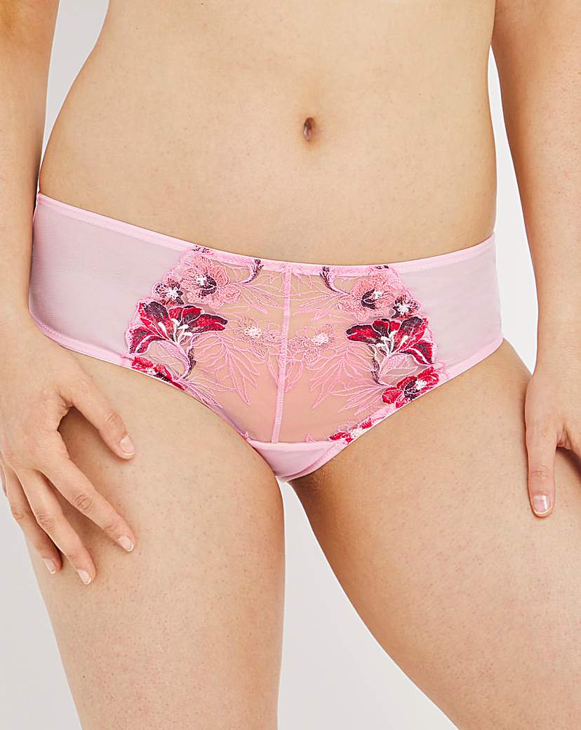 Contemporary Embroidery Pink Midi Brief