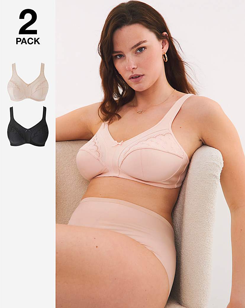 2 Pack Sally Minimiser Non Wired Bras