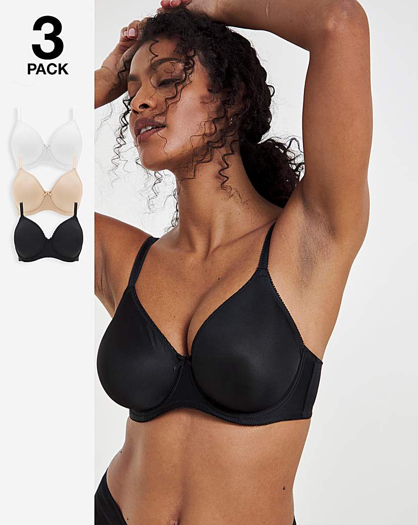 3 Pack Claire Full Cup Wired Bras