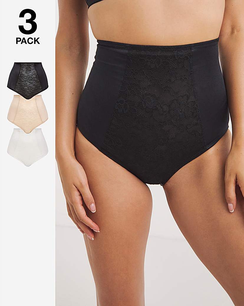 3 Pack High Waist Firm Control Briefs