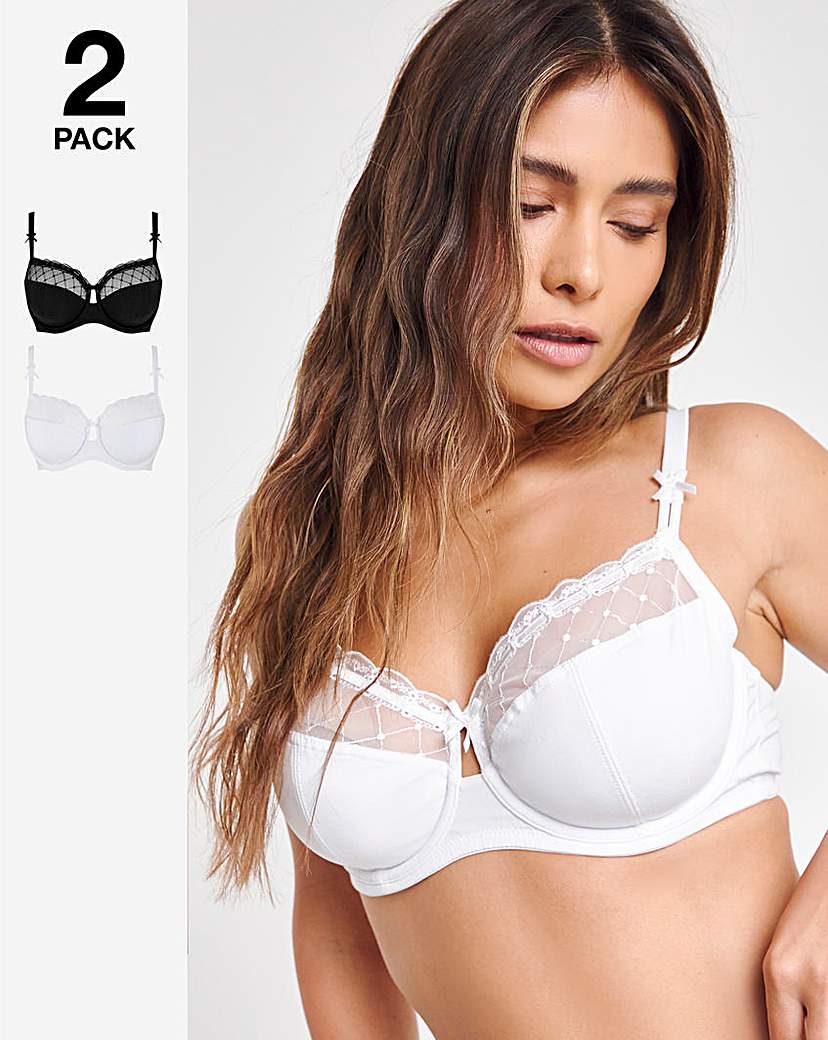 2 Pack Black/White Rachel Balcony Bras