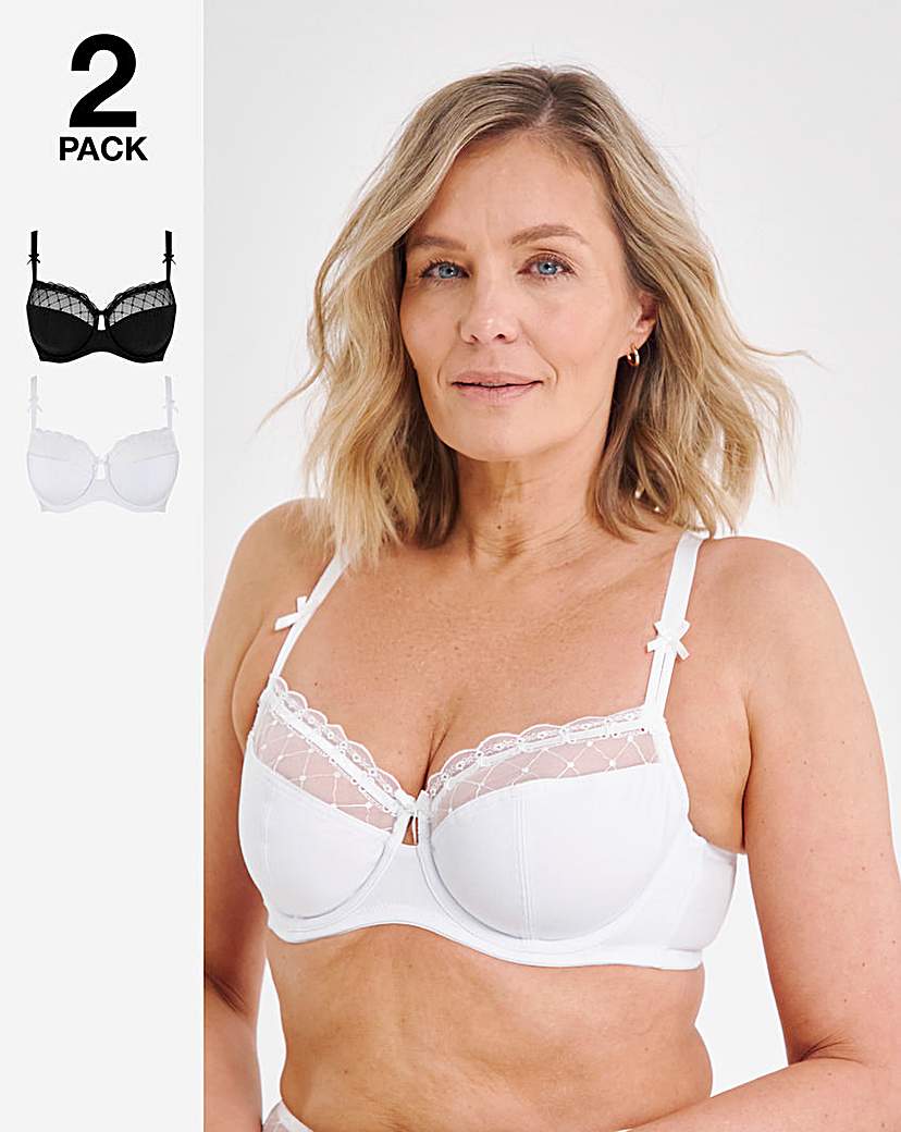 2 Pack Black/White Rachel Balcony Bras