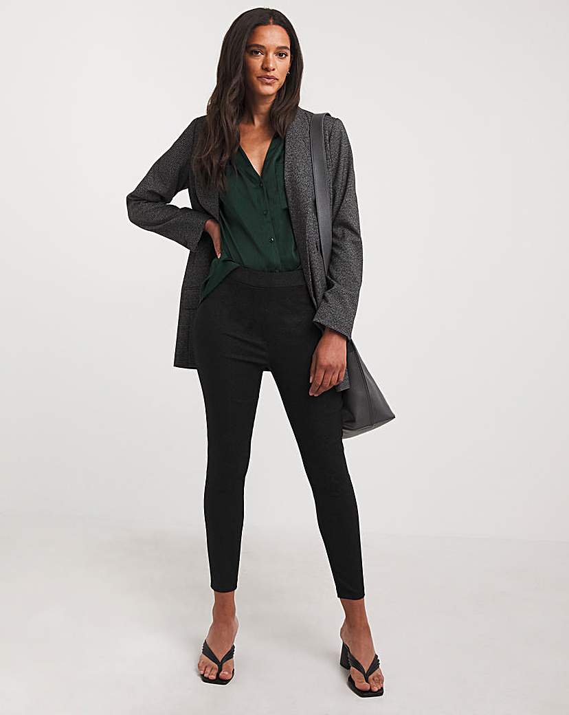 Stretch Bengaline Pull On Lurex Jegging