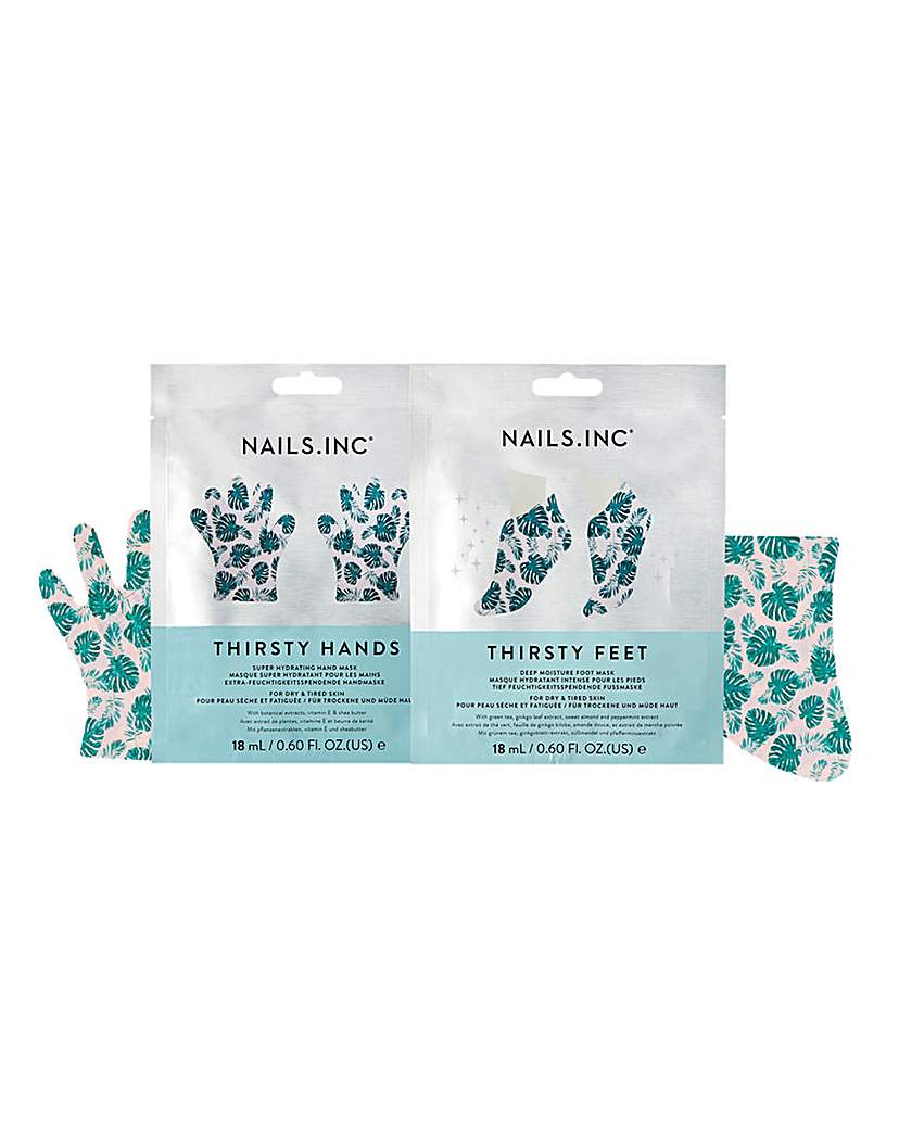 nails inc thirsty feet & hands mask set