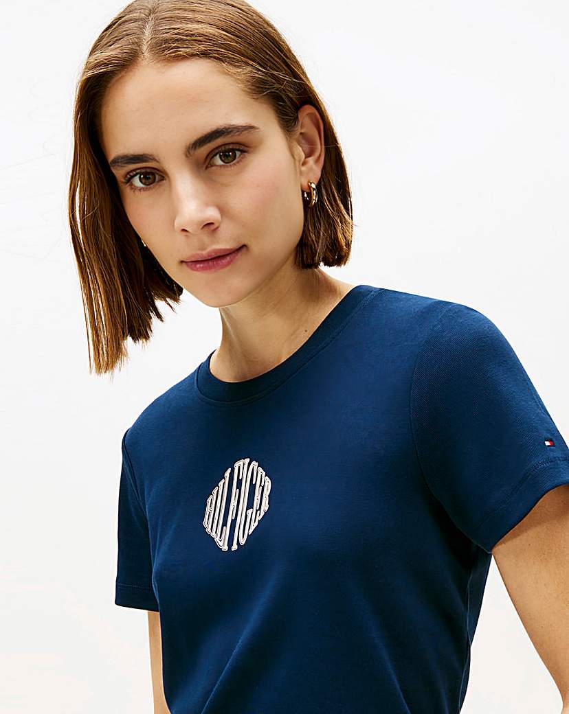 Tommy Hilfiger Navy Varsity Crew Neck T-Shirt - Xxl
