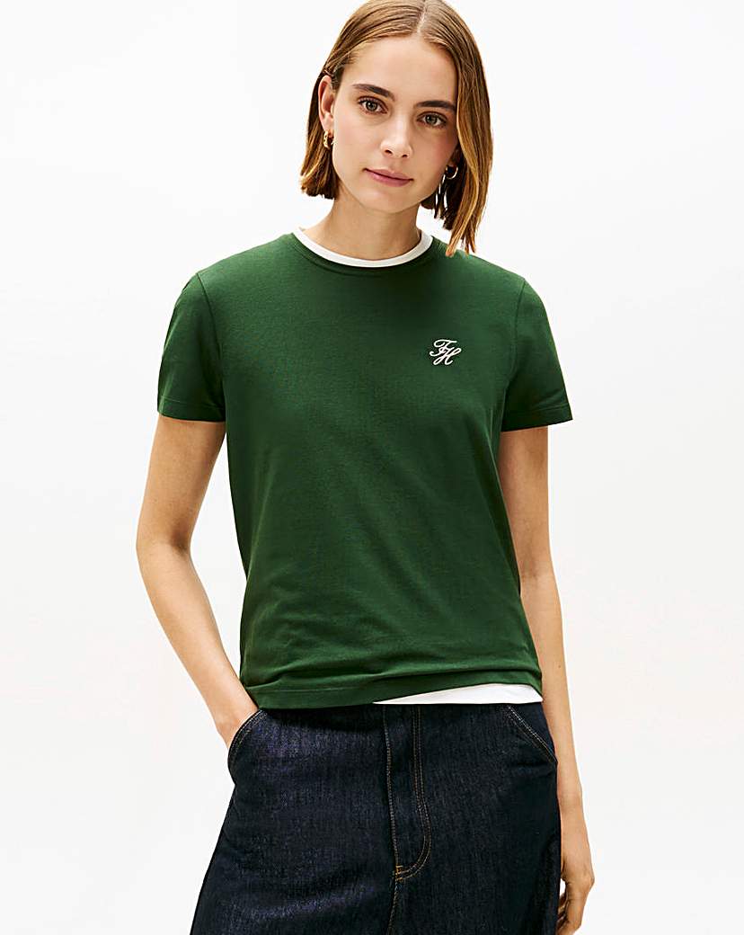 Tommy Hilfiger Dark Green Script T-Shirt - Extra Large