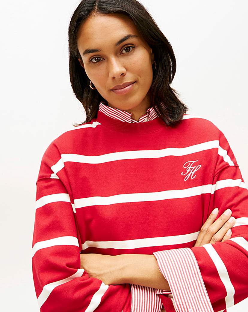 Tommy Hilfiger Red Script Terry Sweatshirt - Medium