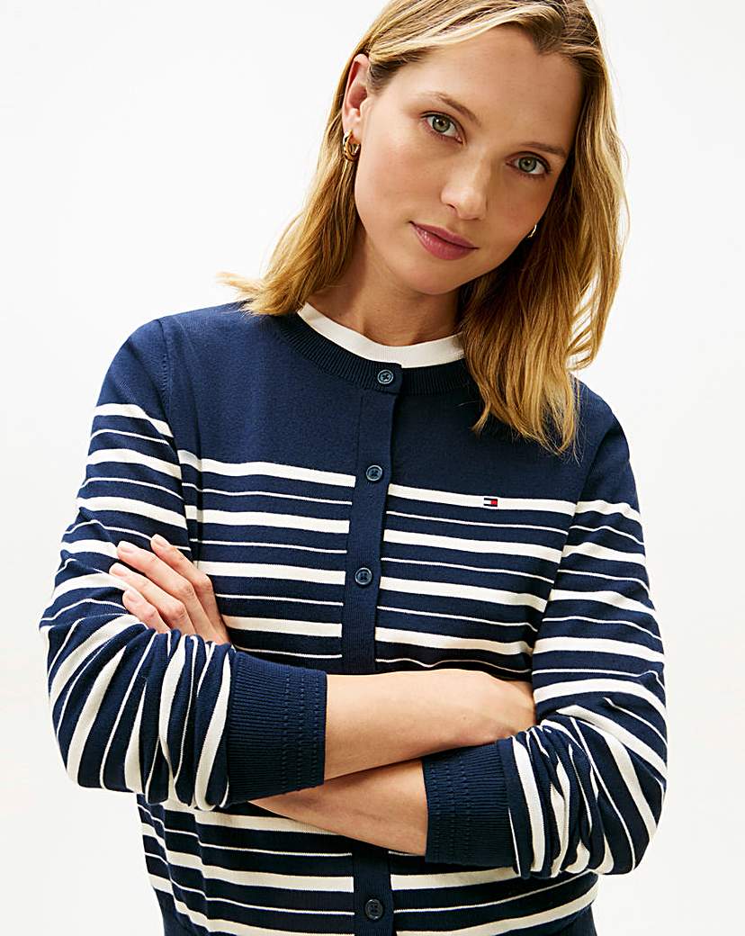 Tommy Hilfiger Navy Fine Knit Cardigan - Extra Large