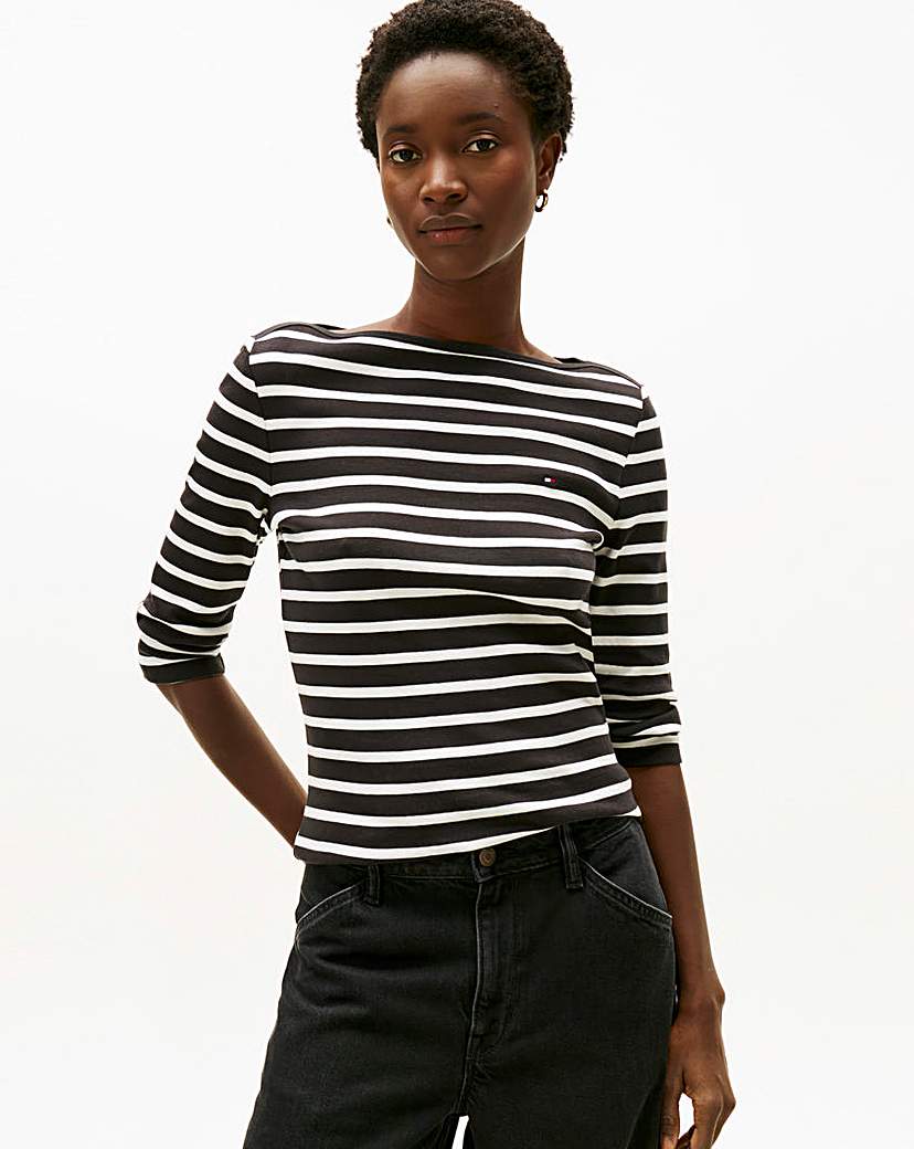 Tommy Hilfiger Black Slim Body Boat Neck - Extra Large