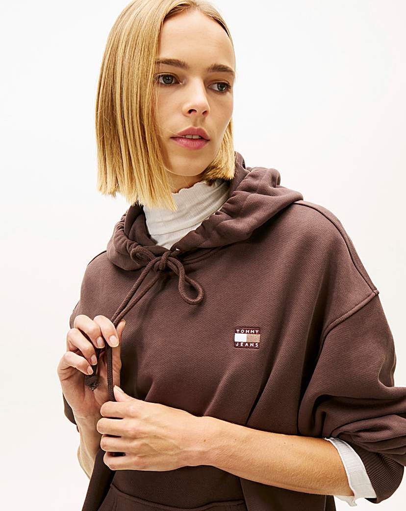Tommy Jeans Women's Brown Badge Hoodie Medium