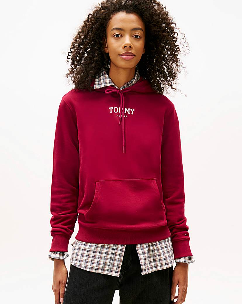 Tommy Jeans Burgundy Logo Hoodie - 2XL