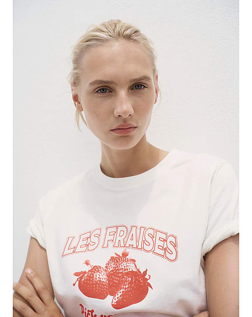 New In - Mango Graphic Strawberry T-Shirt