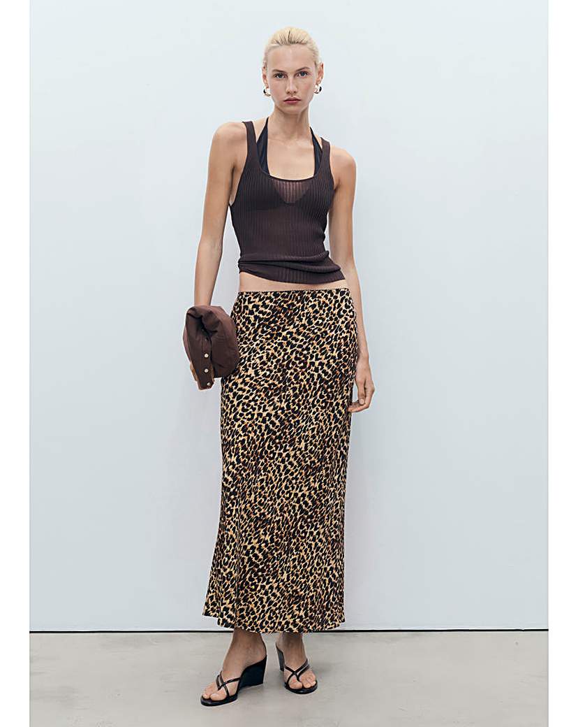 New In - MANGO LEOPARD PRINT SKIRT