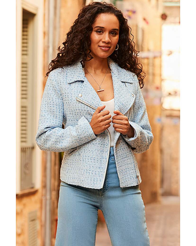 Sosandar Boucle Biker Jacket