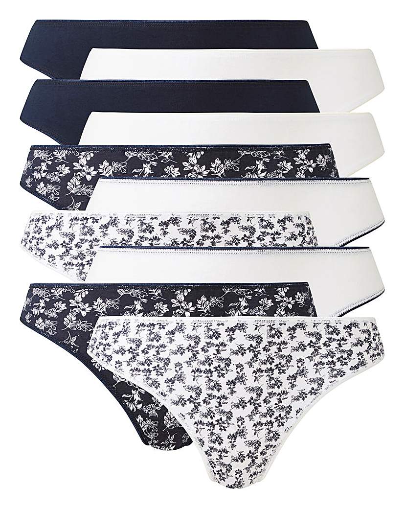 Image of 10 Pack Navy Bloom Bikini Briefs