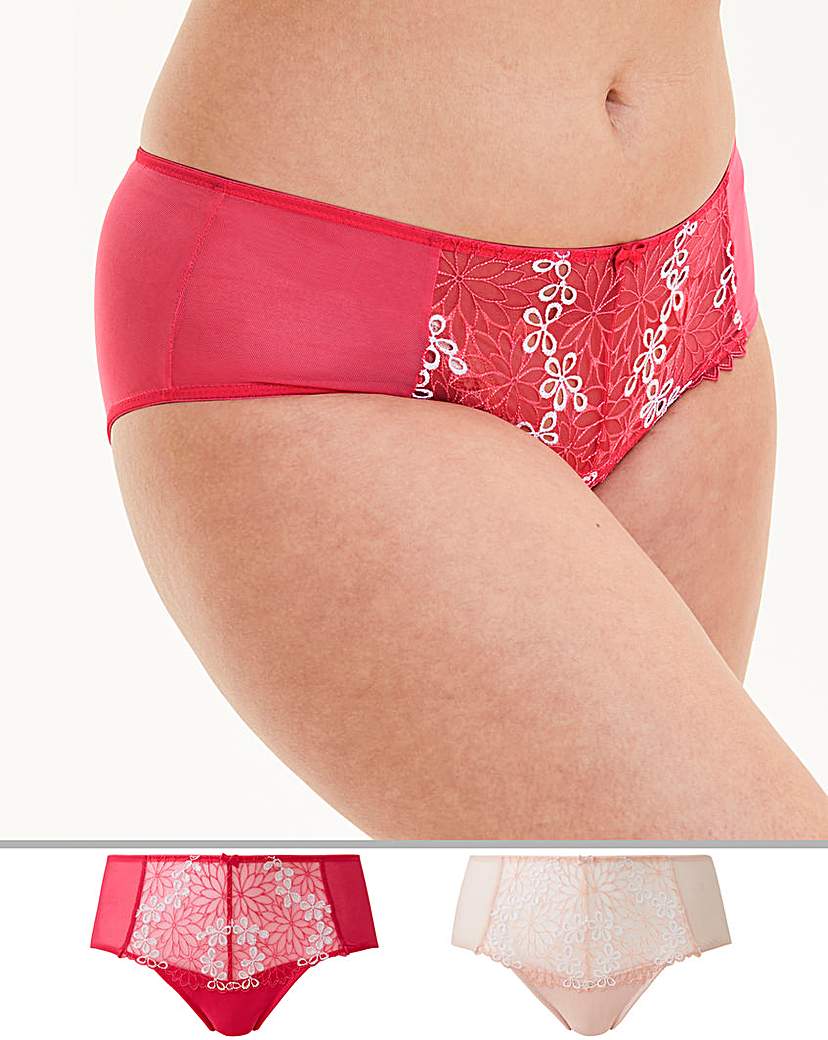 Image of 2Pk April Floral Embroidery Midi Briefs