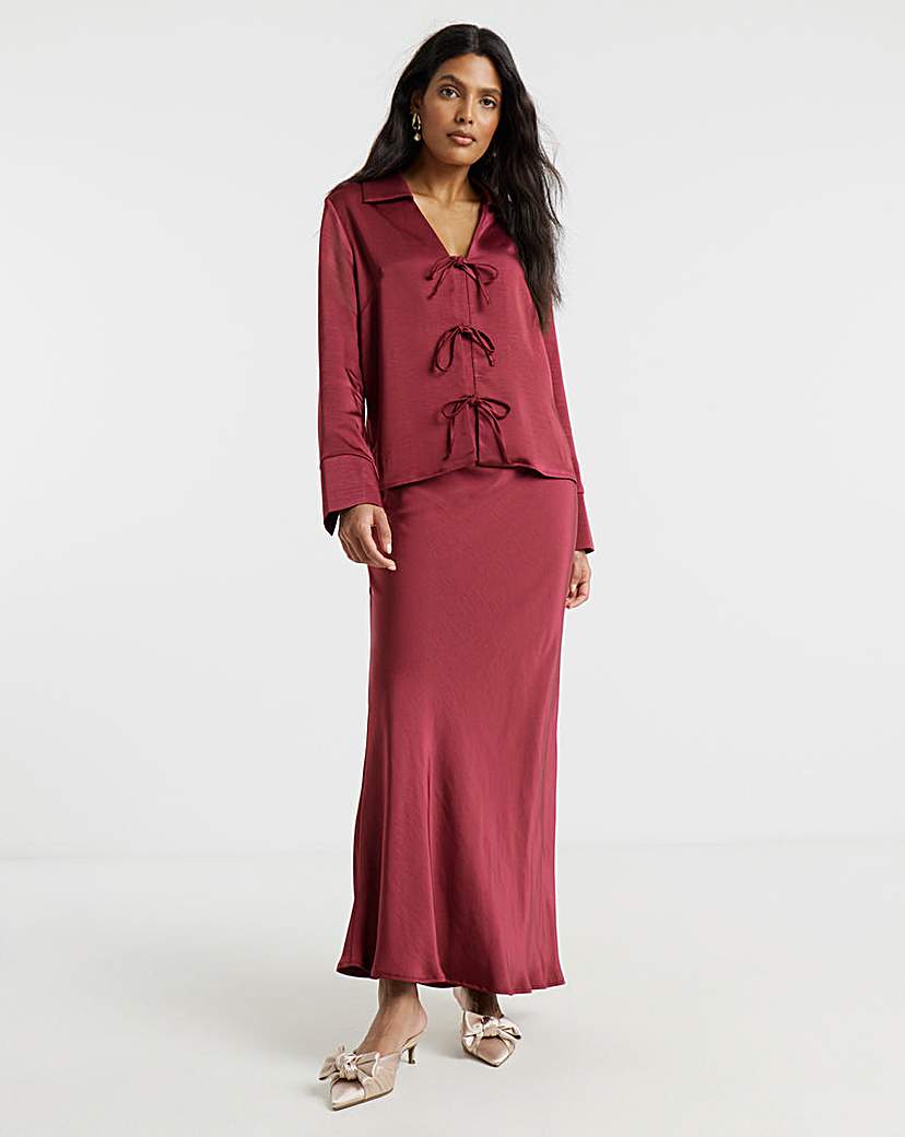 New In - Flounce London Satin Maxi Skirt