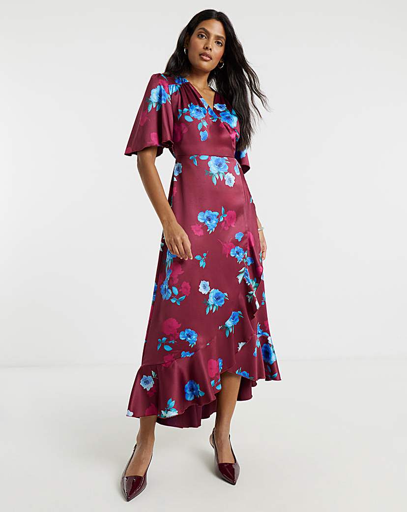 New In - Flounce London Floral Wrap Dress