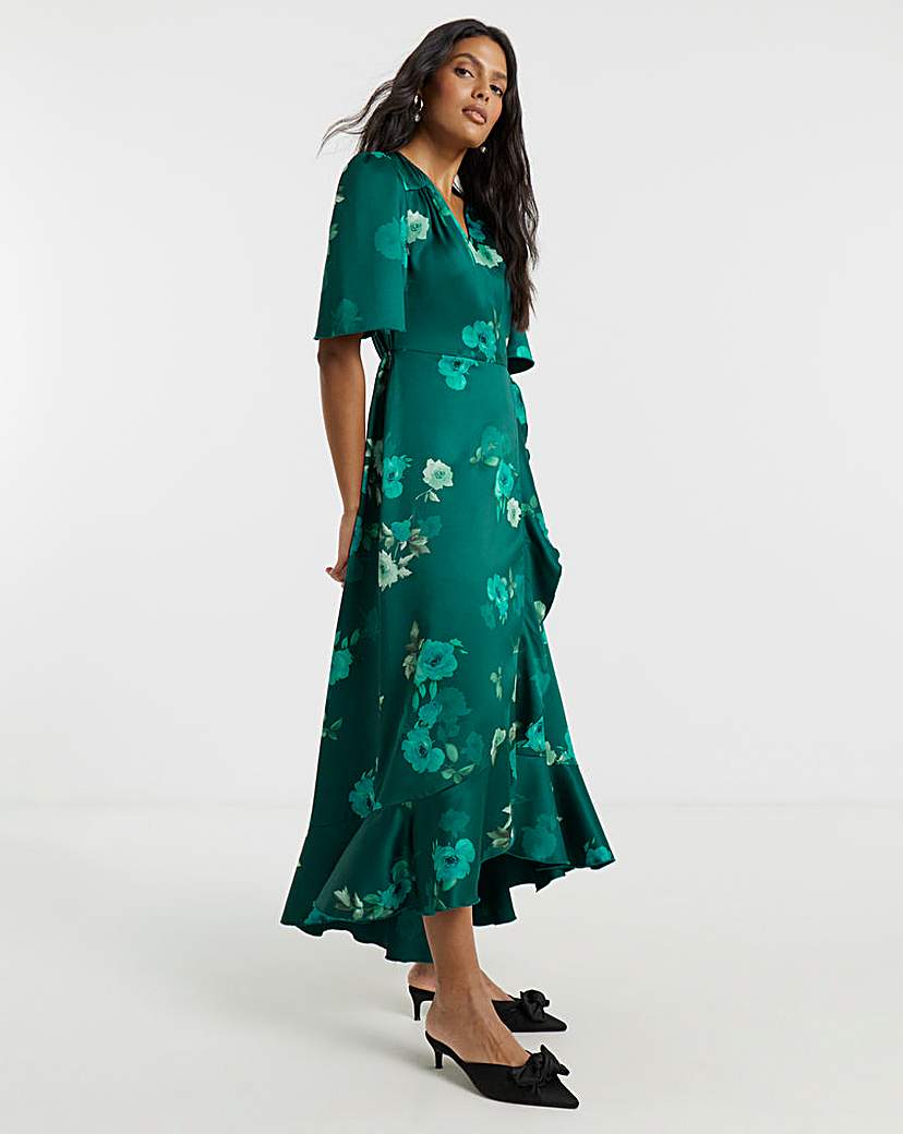 New In - Flounce London Floral Wrap Dress