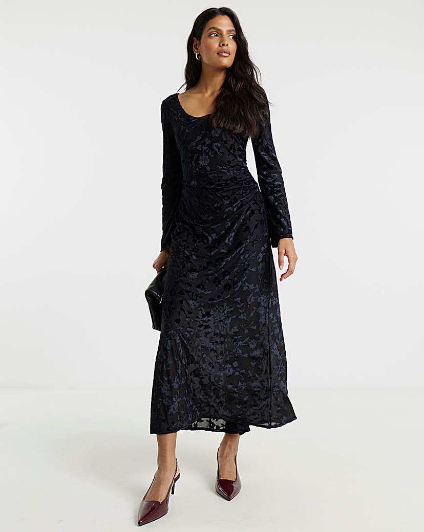 New In - Flounce London Burnout Detail Maxi Dress