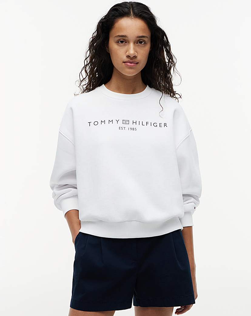 Tommy Hilfiger Logo Sweatshirt White Tommy Hilfiger …