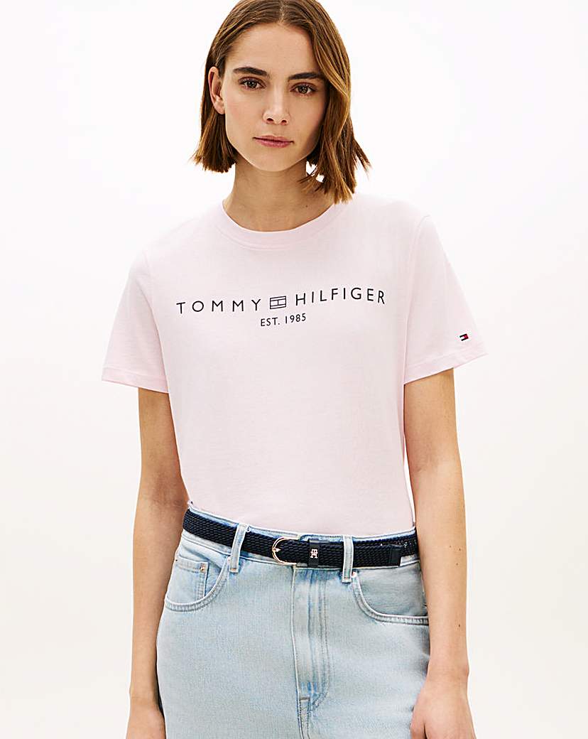 Tommy Hilfiger Pink Ss Crew Neck - Medium