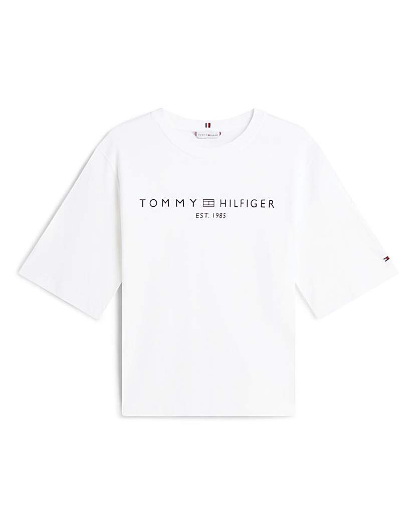 Tommy Hilfiger Women's White Trapeze Crew Neck Extra Small