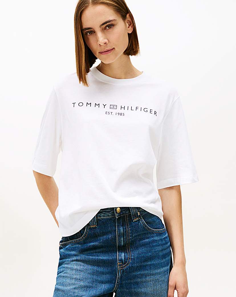 Tommy Hilfiger Trapeze Crew Neck White Tommy …
