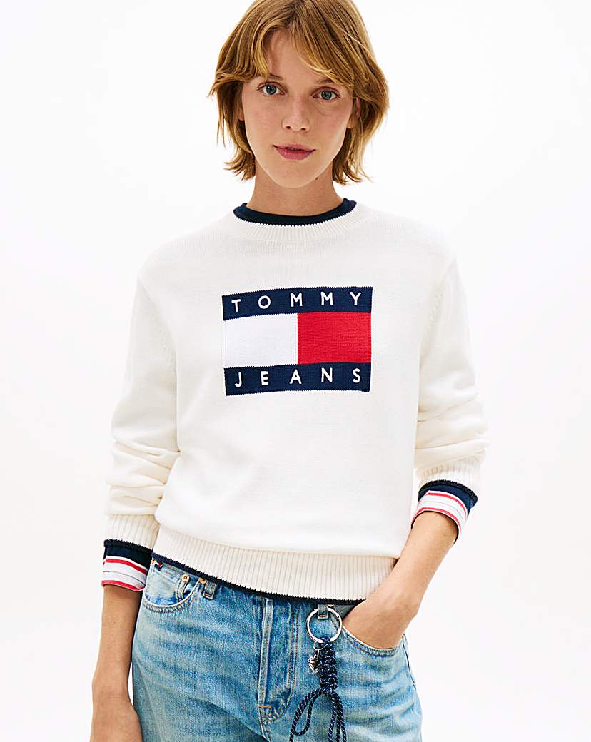 Tommy Jeans White Flag Sweater - 2XL