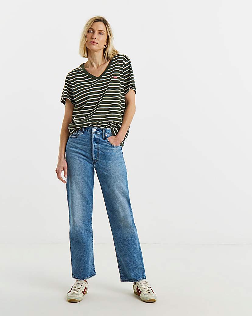 Levi's Mid Wash Ribcage Straight Ankle Jeans - 27/29 27/29