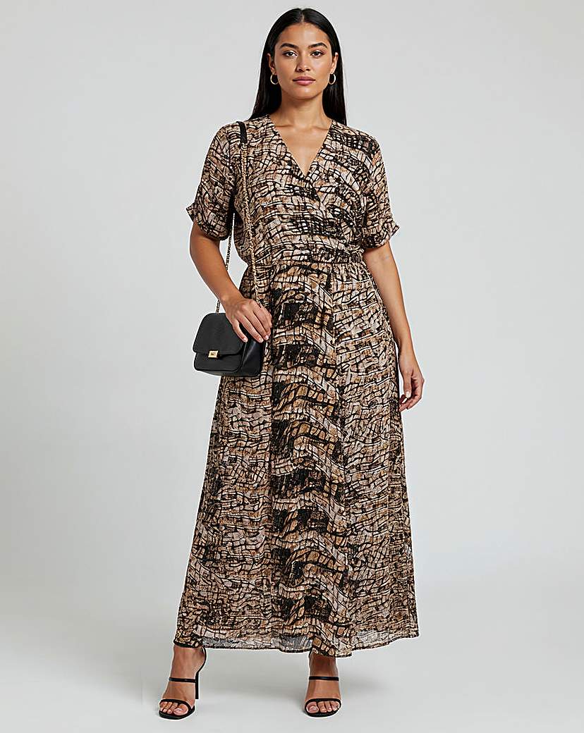 Religion Animal Print Maxi Wrap Dress