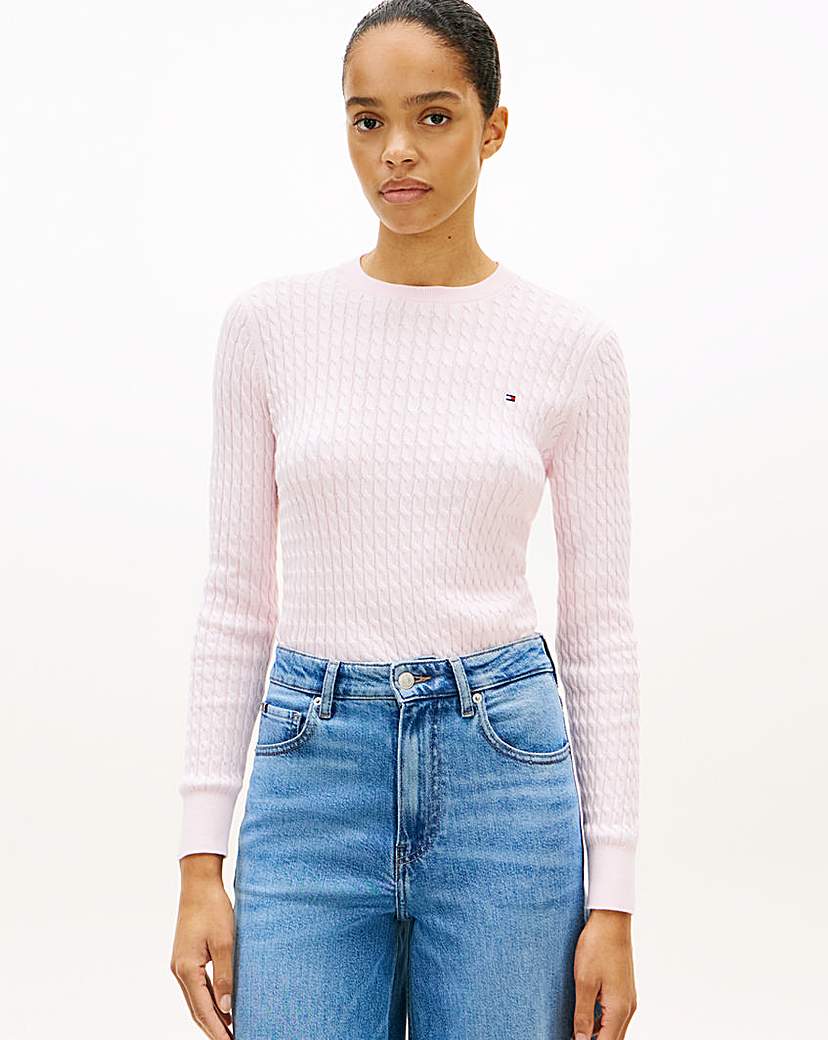 Tommy Hilfiger Women's Pink Cable Knit Sweater Small